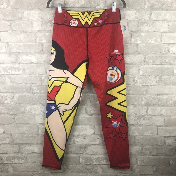 Lotus Leggings Pants - NWT Lotus Leggings Wonder Women, Red, XL